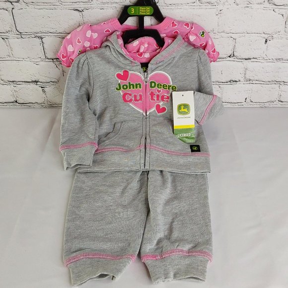 JOHN~DEERE HOODIE JACKET,BODY SUIT & PANTS 3-PIECE COMPLETE OUTFIT - Picture 12 of 16